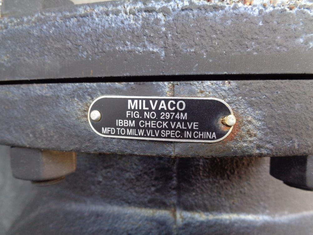 Milvaco 6" 125S IBBM Swing Check Valve, Cast Iron, Fig# 2974M
